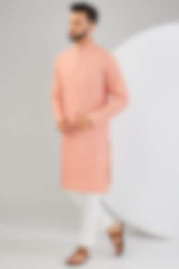 Onion Pink Silk Sequins & Threadwork Chikankari Kurta by Kasbah Clothing at Pernia's Pop Up Shop