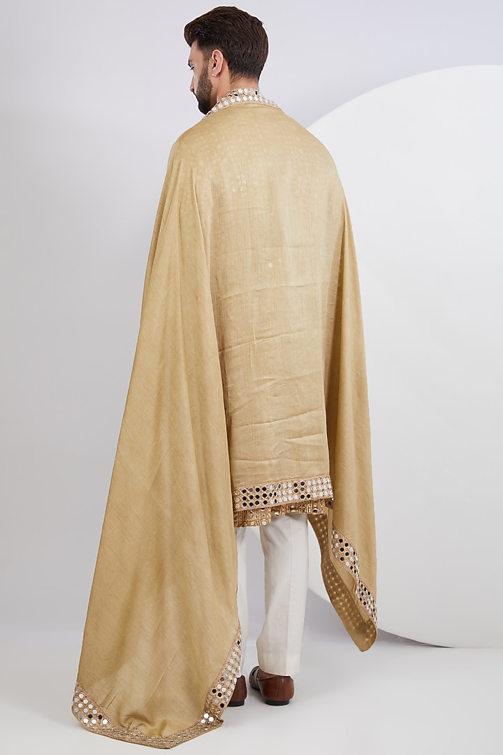 Copper Georgette Mirror Work Kurta With Stole by Kasbah Clothing at Pernia's Pop Up Shop