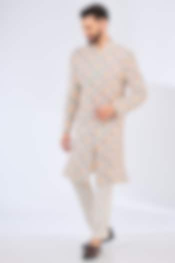 Multi-Colored Silk Thread Embroidered Wedding Sherwani by Kasbah Clothing at Pernia's Pop Up Shop