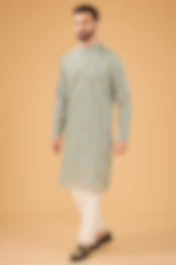 Multi-Colored Georgette Kashmiri Embroidered Chikankari Kurta by Kasbah Clothing at Pernia's Pop Up Shop