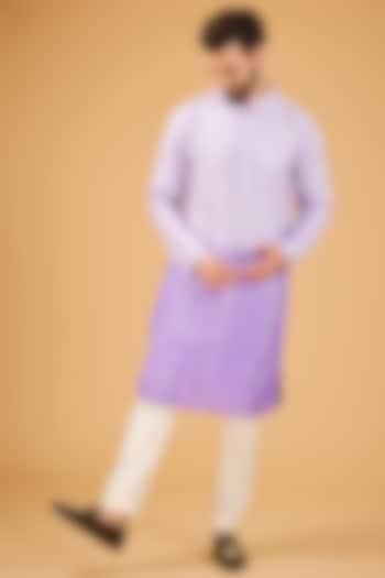 Purple Silk Mirror Work Ombre Kurta by Kasbah Clothing