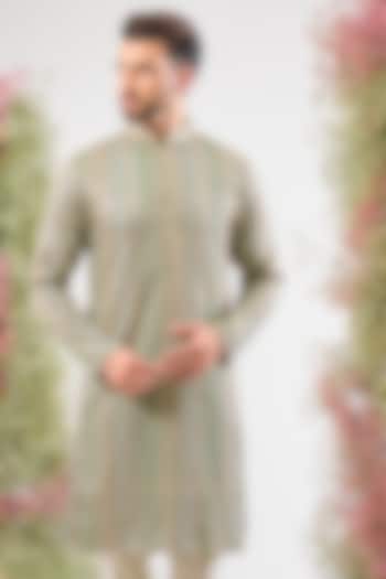 Turquoise Georgette Sequin Embroidered Kurta by Kasbah Clothing at Pernia's Pop Up Shop