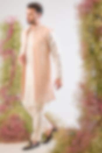 Pink Georgette Cutdana Embroidered Jacket by Kasbah Clothing at Pernia's Pop Up Shop