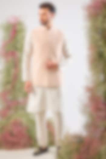 Pink Georgette Cutdana Hand Work Nehru Jacket by Kasbah Clothing at Pernia's Pop Up Shop