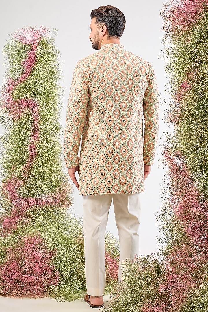 Multi-Colored Georgette Sequin Work Short Kurta by Kasbah Clothing at Pernia's Pop Up Shop