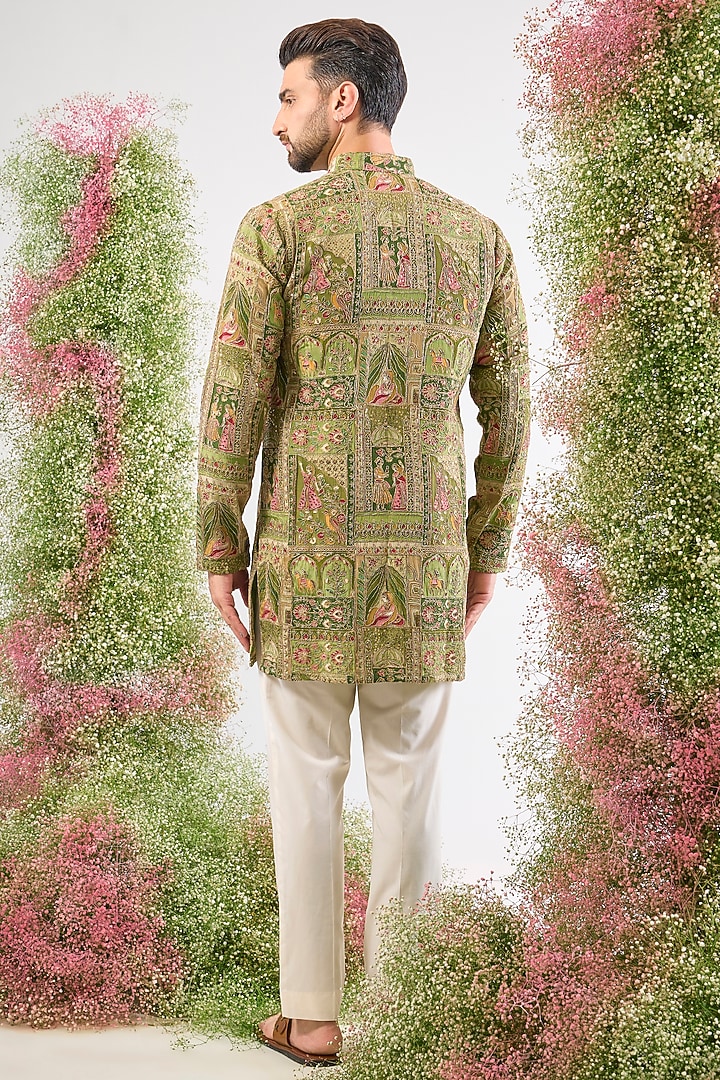 Green Georgette Zari Work Kurta by Kasbah Clothing at Pernia's Pop Up Shop