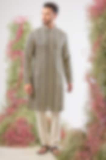 Green Georgette Mirror & Zari Work Kurta by Kasbah Clothing at Pernia's Pop Up Shop