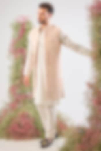 Pink Georgette Cutdana & Sequin Work Jacket by Kasbah Clothing at Pernia's Pop Up Shop