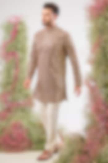 Maroon Georgette Sequin & Mirror Work Kurta by Kasbah Clothing at Pernia's Pop Up Shop