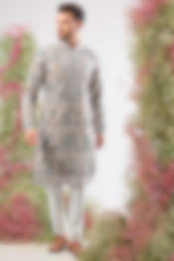 Beige Georgette Sequin Embroidered Kurta by Kasbah Clothing at Pernia's Pop Up Shop