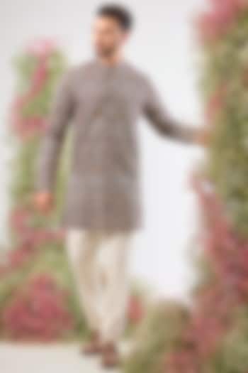 Maroon Georgette Thread Work Short Kurta by Kasbah Clothing at Pernia's Pop Up Shop