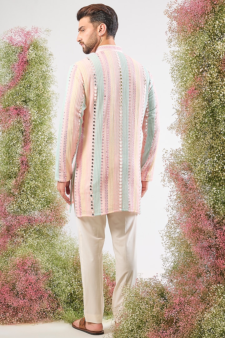 Multi-Colored Georgette Thread Work Kurta by Kasbah Clothing at Pernia's Pop Up Shop