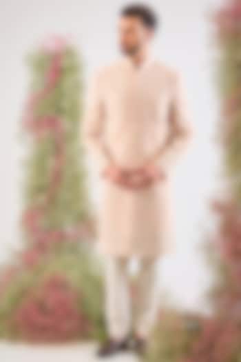 Pink Georgette Cutdana Embroidered Wedding Sherwani by Kasbah Clothing at Pernia's Pop Up Shop