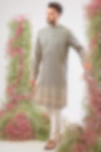 Blue Georgette Zari Sequin Work Kurta by Kasbah Clothing at Pernia's Pop Up Shop