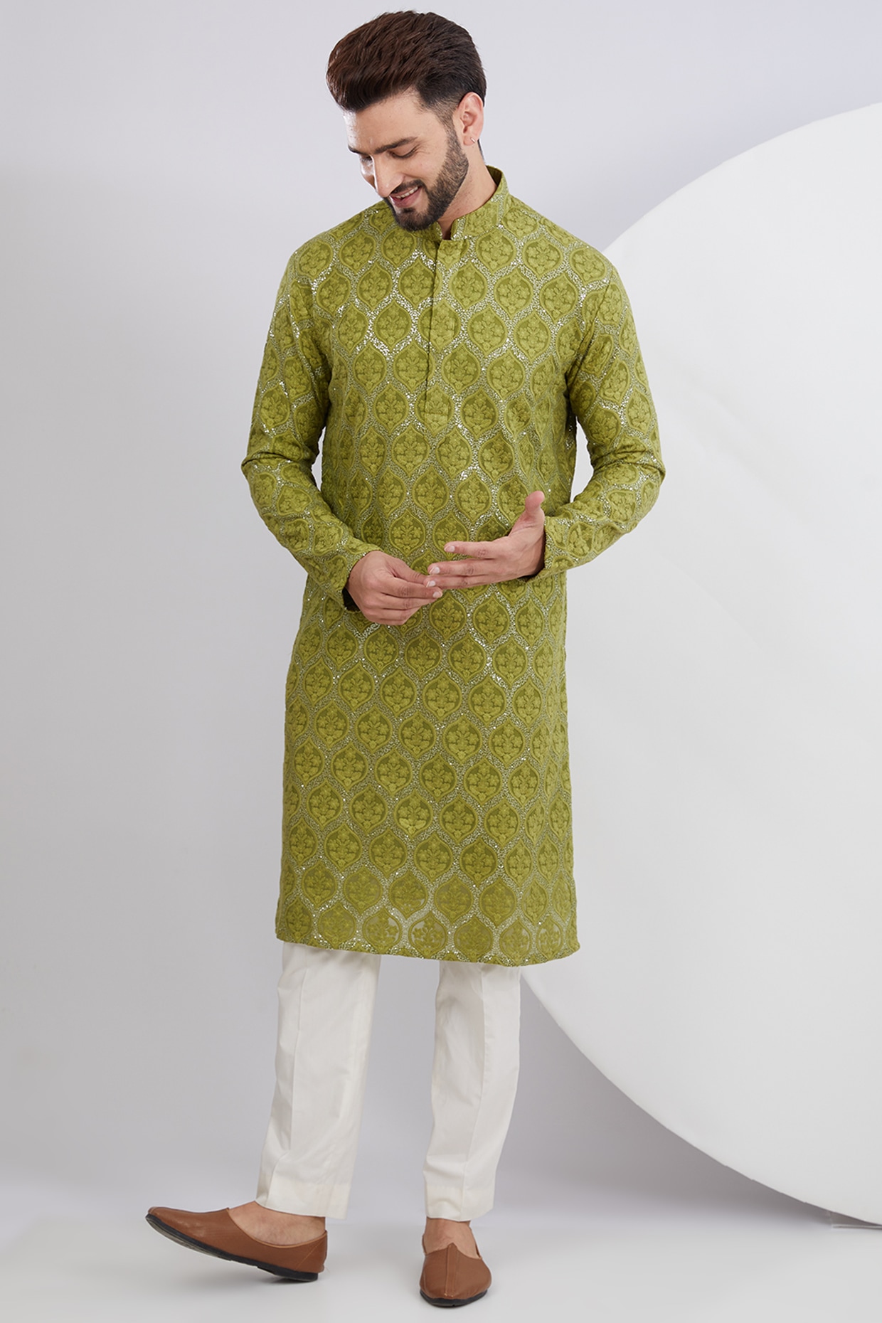 Buy Half Kurta Pajama for men Online from Indian Designers 2023