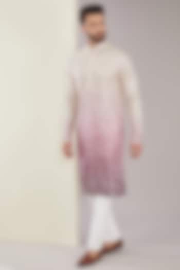 Multi-Colored Ombre Shaded Poly Sequins Work Kurta Set by Kasbah Clothing