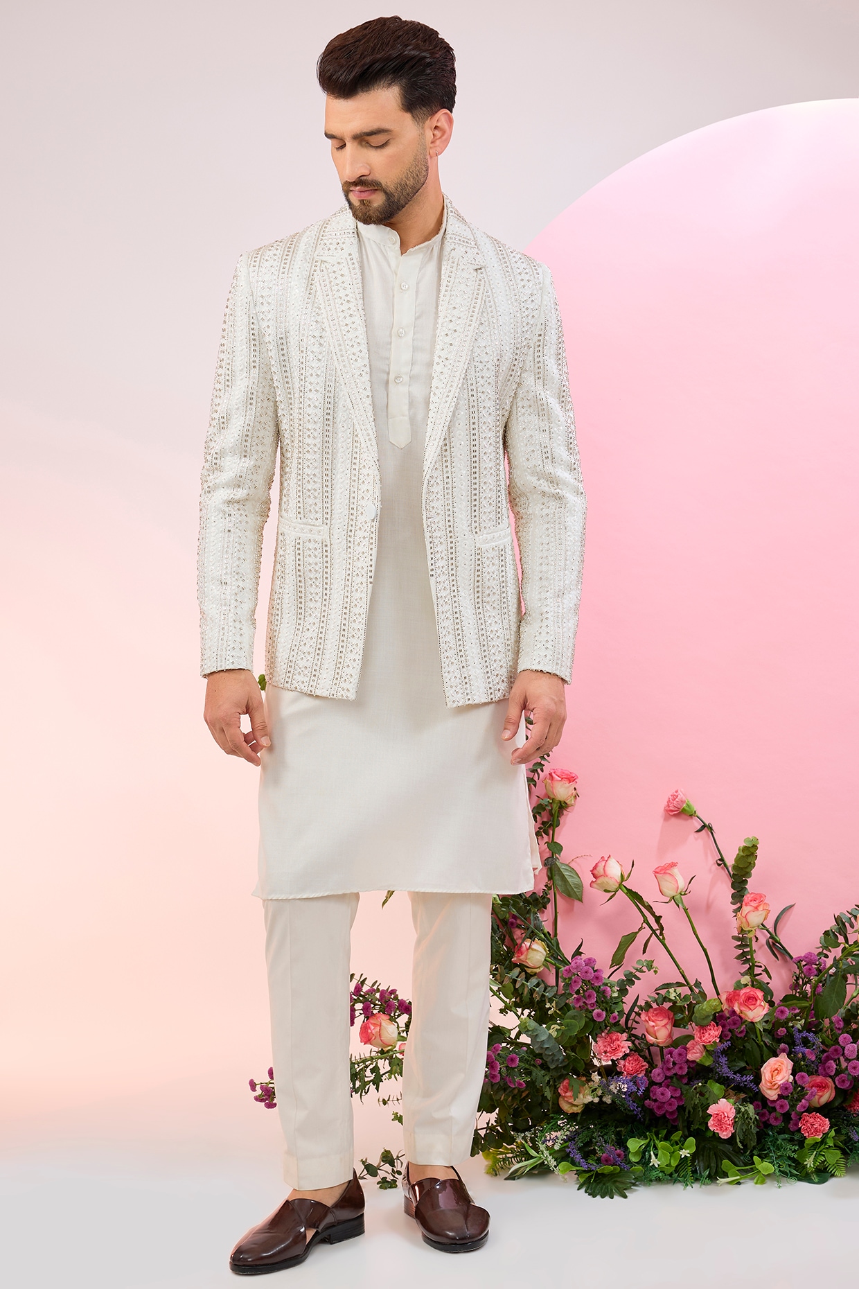 White Blazer For Groom Buy White Blazer For Groom for Men Online from Indian Designers 2025
