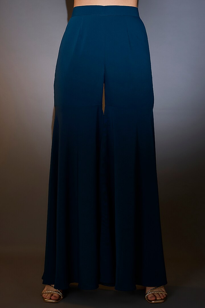Royal Blue Georgette Wedding Sharara Set by Kasbah at Pernia's Pop Up Shop