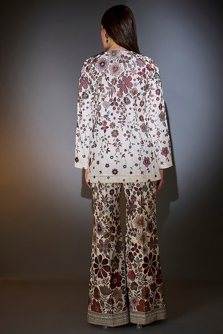 Ivory Georgette Sequins Work Co-Ord Set by Kasbah at Pernia's Pop Up Shop