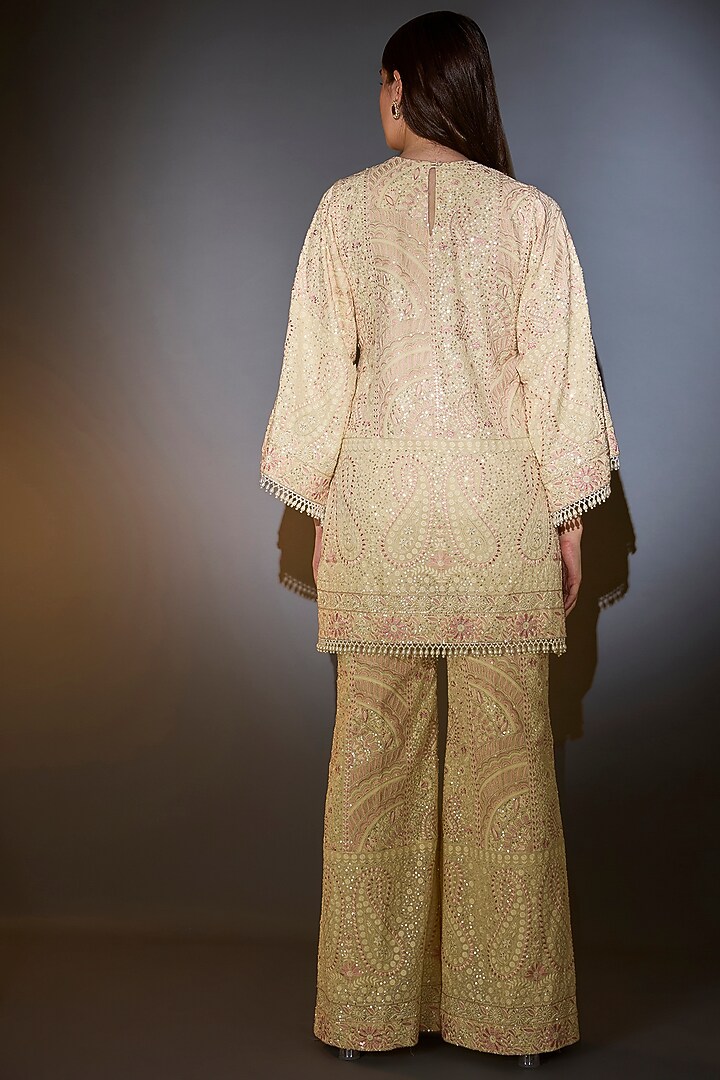 Beige Georgette Chikankari Work Co-Ord Set by Kasbah at Pernia's Pop Up Shop