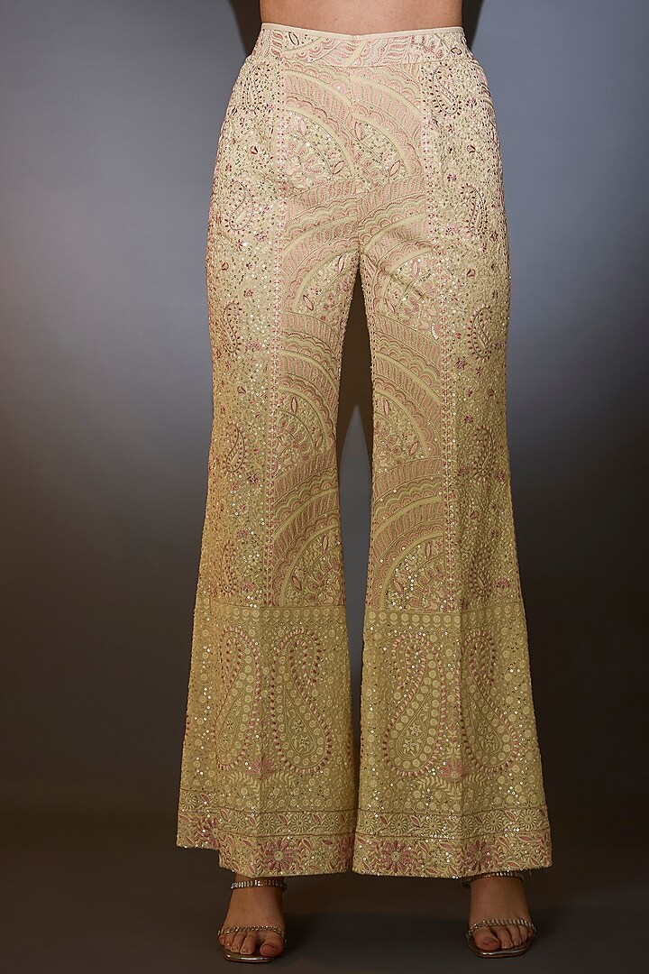 Beige Georgette Chikankari Work Co-Ord Set by Kasbah at Pernia's Pop Up Shop