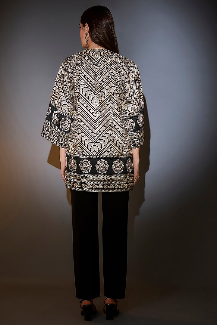 Black Georgette Sequins Work Tunic by Kasbah at Pernia's Pop Up Shop