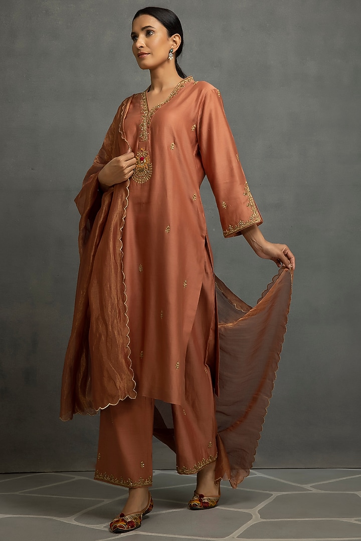 Kahani Organza Purple Kurta Set