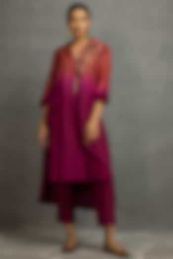Kahani Organza Purple Kurta Set main image 1