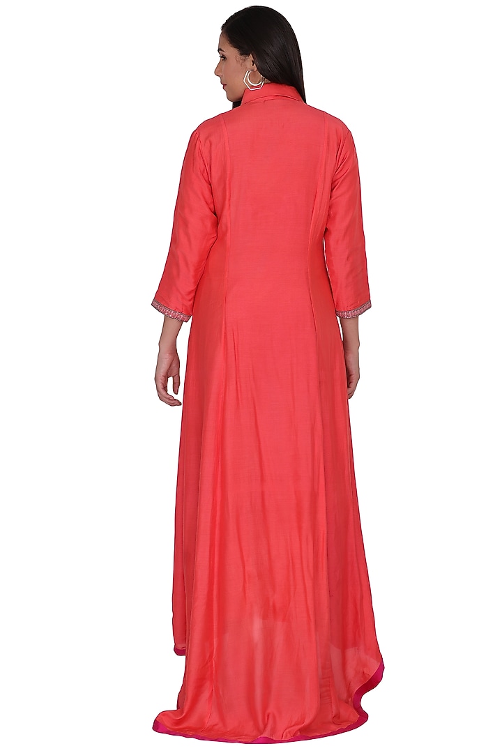 Orange Embroidered Summer Shirt Dress by Kahani Lush at Pernia's Pop Up Shop