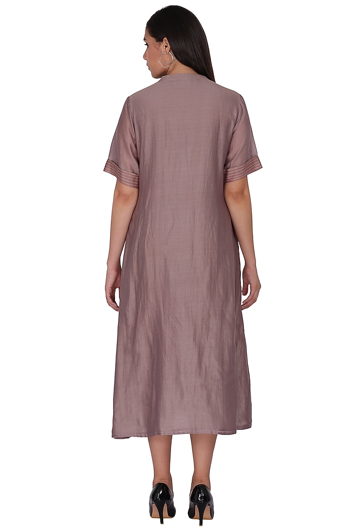 Brown Embroidered Midi Summer Dress by Kahani Lush at Pernia's Pop Up Shop