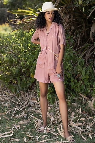 Pink Crepe Co-Ord Set by Kahani Lush