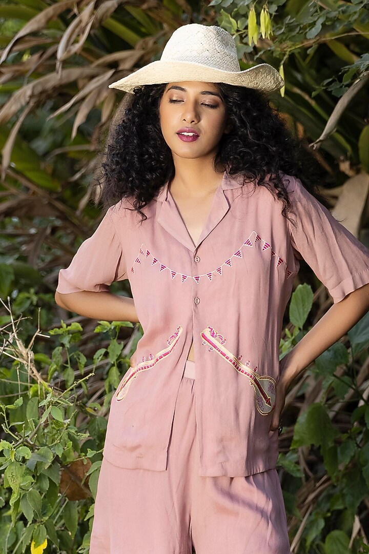 Pink Crepe Co-Ord Set by Kahani Lush at Pernia's Pop Up Shop