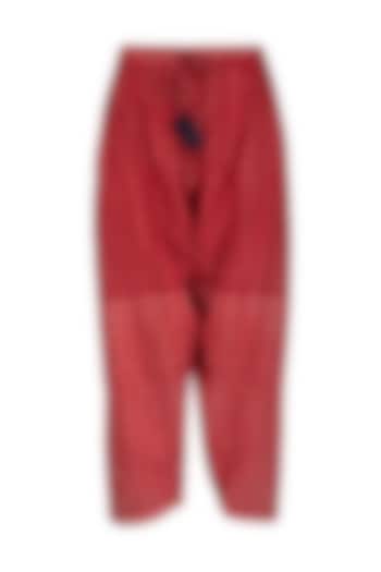 Red Cotton Salwar Pants by Ka-Sha