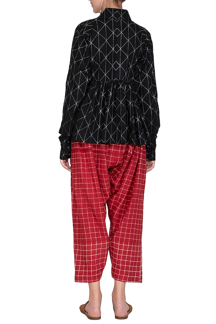 Red Cotton Salwar Pants by Ka-Sha at Pernia's Pop Up Shop