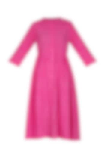Pink Stitch Dye Pleated Dress by Ka-Sha