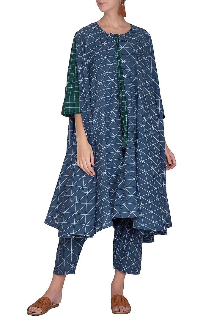Cobalt Blue Tie-Dye Layered Tunic by Ka-Sha at Pernia's Pop Up Shop