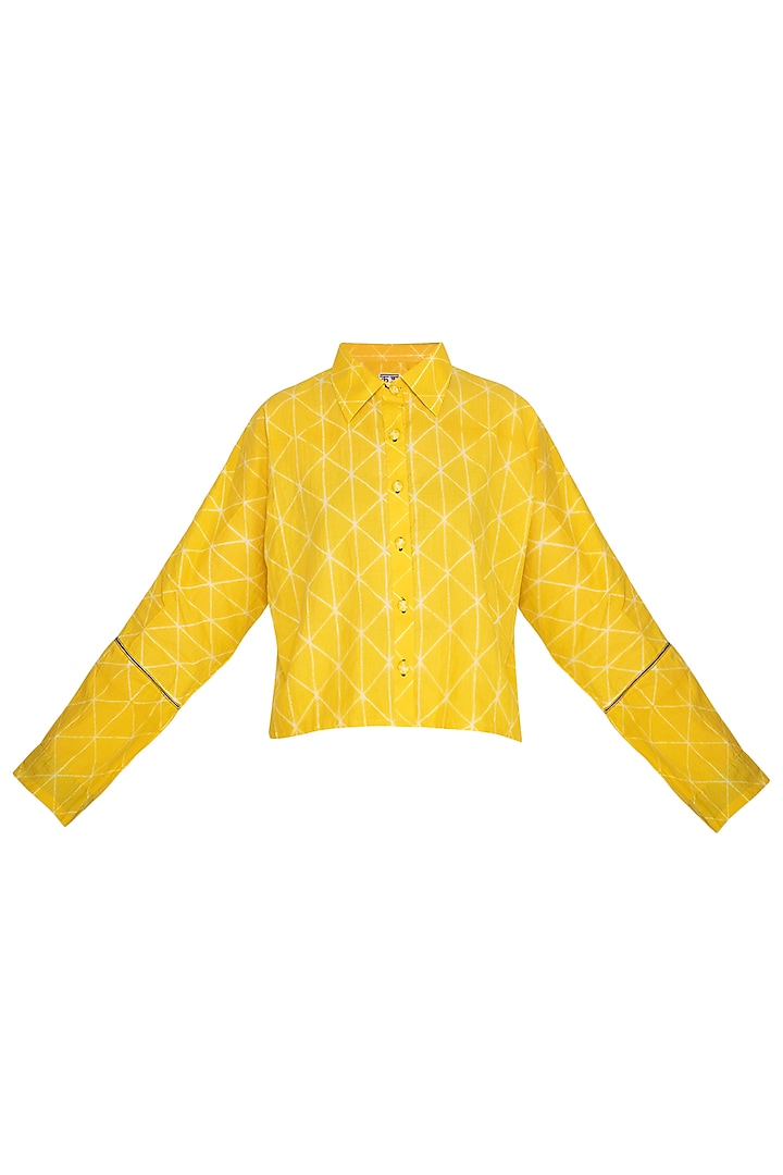 Yellow Tie-Dye Crop Top by Ka-Sha