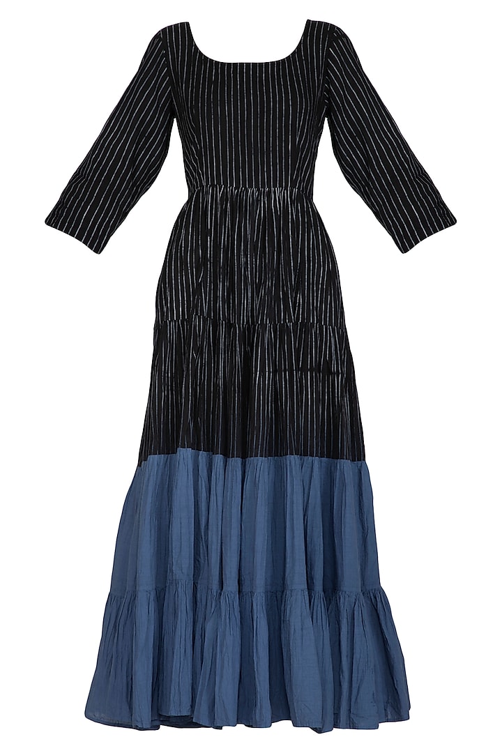 Black Embellished Tie-Dye Dress by Ka-Sha