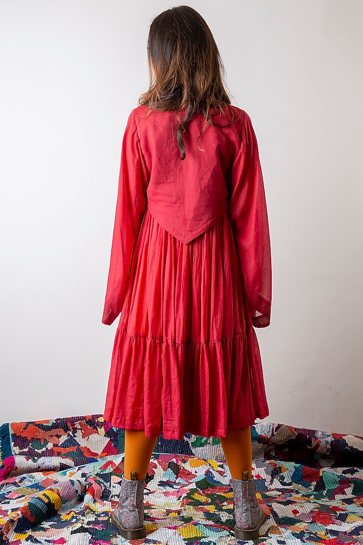 Tomato Red Double Layered Summer Dress by Ka-Sha at Pernia's Pop Up Shop