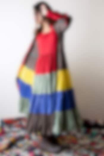 Multi Colored Hand Dyed Tiered Dress by Ka-Sha