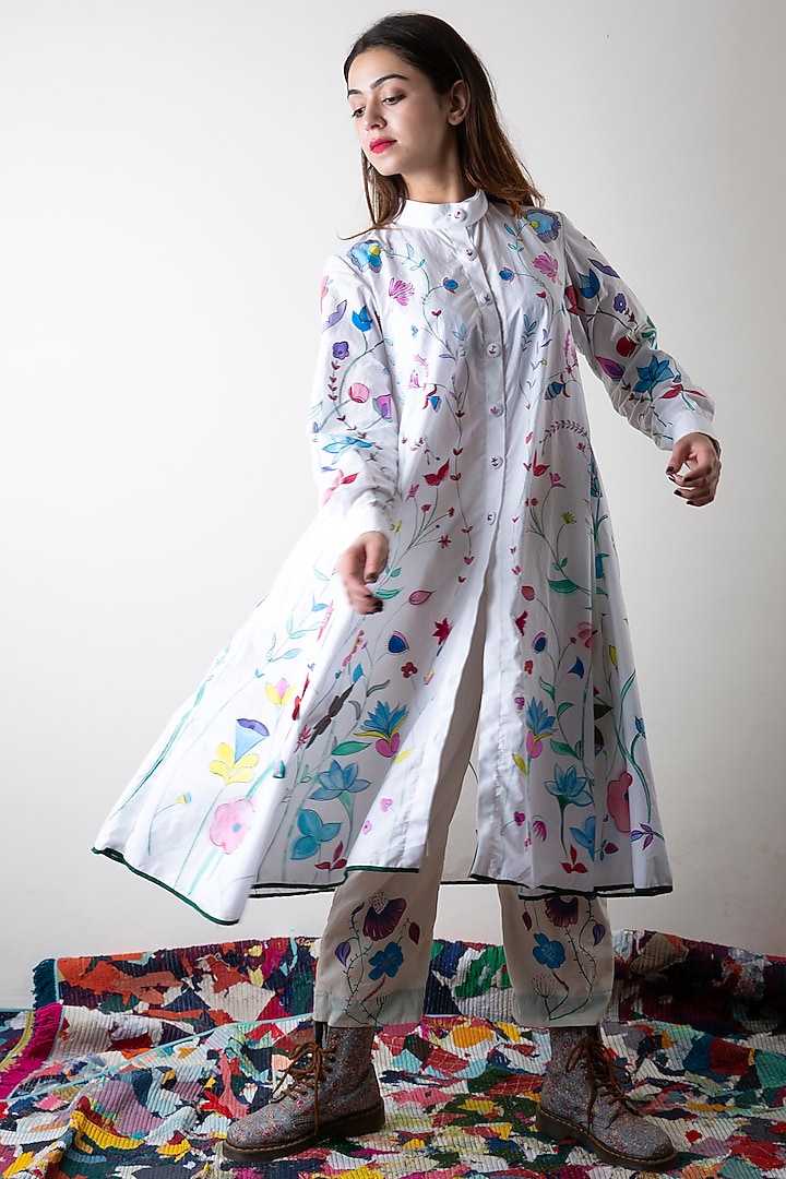 Lily White Hand Painted Tunic by Ka-Sha at Pernia's Pop Up Shop