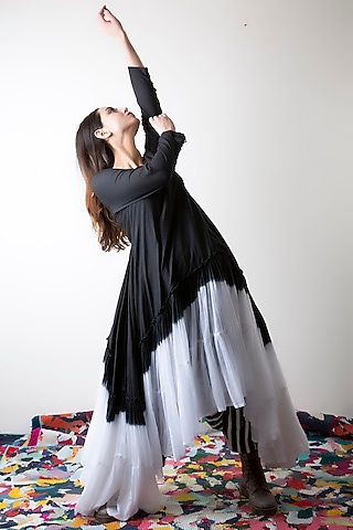 Raven Black & Lily White Oversized Pants by Ka-Sha