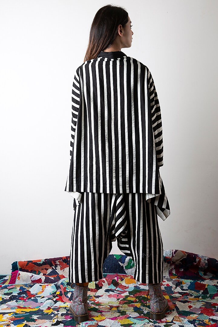 Raven Black & Lily White Embroidered Pants by Ka-Sha at Pernia's Pop Up Shop