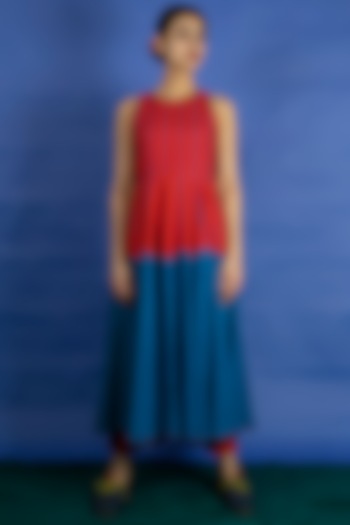 Bright Blue Panelled Dress by Ka-Sha