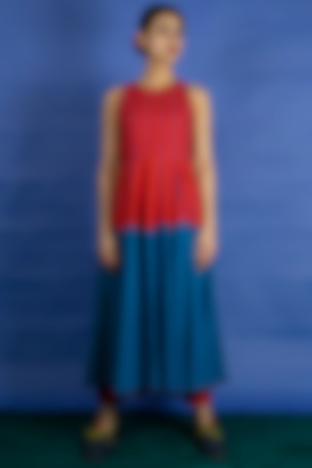 Bright Blue Panelled Dress by Ka-Sha at Pernia's Pop Up Shop