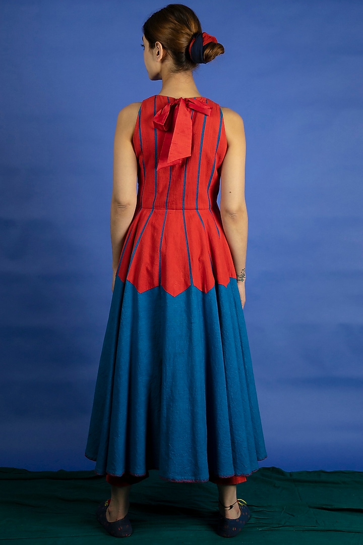 Bright Blue Panelled Vacation Dress by Ka-Sha at Pernia's Pop Up Shop