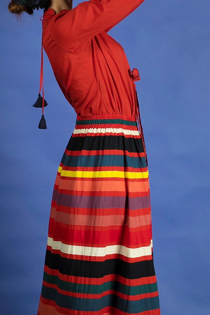 Multi Colored Applique Work Skirt Set by Ka-Sha at Pernia's Pop Up Shop