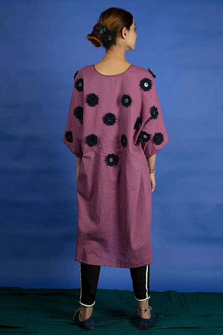 Mauve Embroidered Dress With Pants by Ka-Sha at Pernia's Pop Up Shop