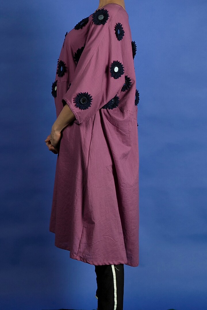 Mauve Embroidered Dress With Pants by Ka-Sha at Pernia's Pop Up Shop