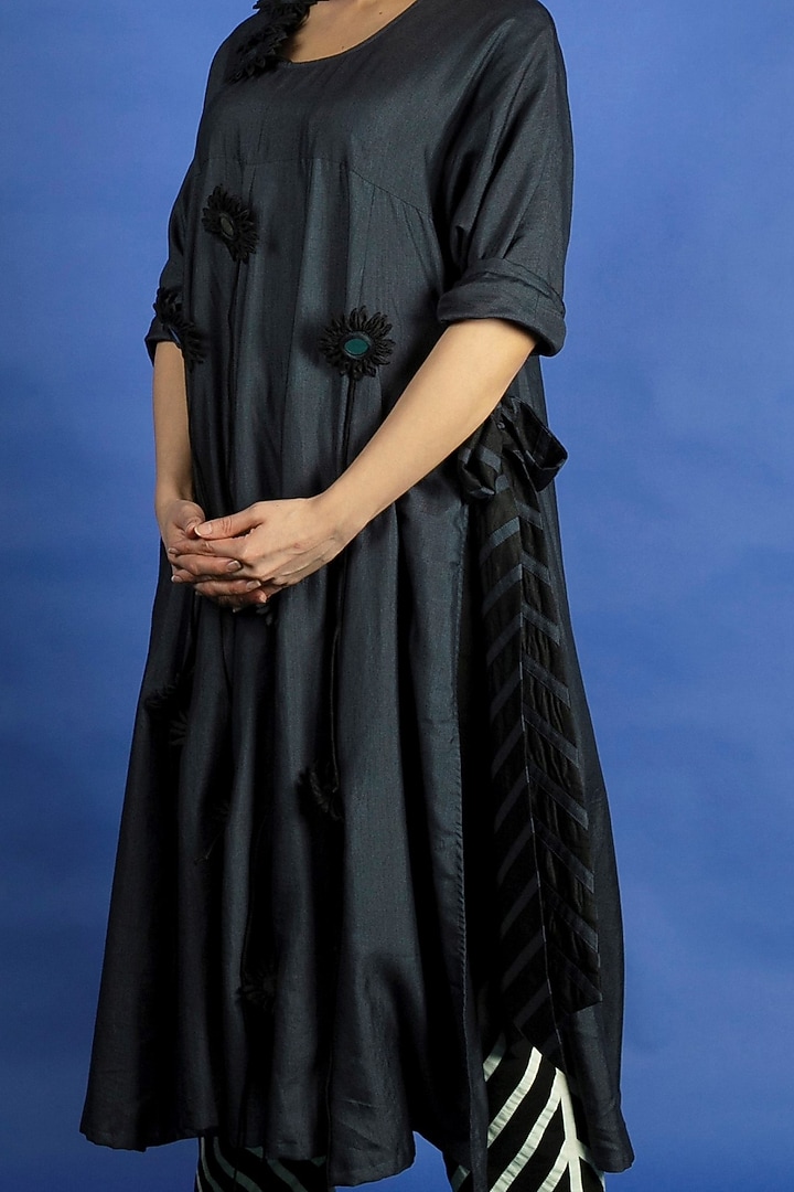 Black Embroidered Tunic Set by Ka-Sha at Pernia's Pop Up Shop